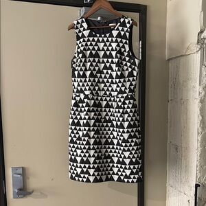 J. Crew Black and White Triangle Mini Dress